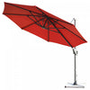 Costway 11ft Patio Offset Umbrella Cantilever Rotation Aluminum Tilt Cross Base Wine