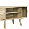 Rustic 69 Inch TV Cabinet with Sliding Door and Light Wood Finish, Wood | Rustic Meuble TV 69 po avec Porte Coulissante et Finition Bois Clair, Bois