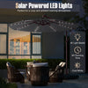 Costway Patio 10FT Hanging Offset Umbrella 32 LED Lights Sand Bag Outdoor Cross Base Dark Gray