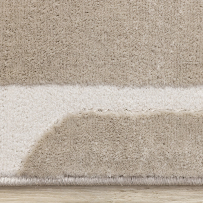 Leopold Modern Mid-Century Beige Cream Area Rug - 5'3\" x 7'7\"