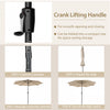 Costway 10 FT 112 LED Solar-Lighted Patio Table Market Umbrella Crank Tilt Outdoor Beige