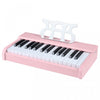 Costway 30 Keys Kids Piano Keyboard with Removable Music Stand, One-key Start Function Pink