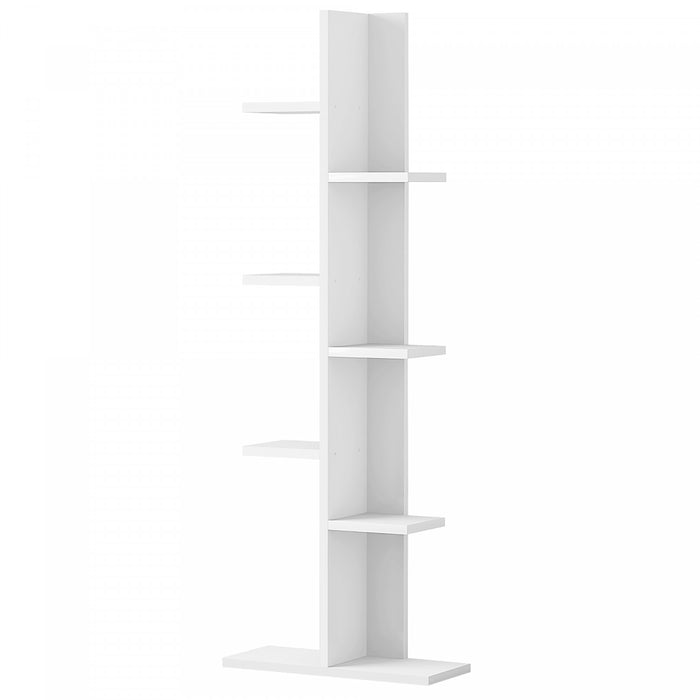 Costway Open Concept Bookcase Plant Display Shelf Rack Storage Holder Wooden White
