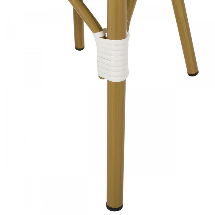 Julien Faux Ratten and Aluminum French Bistro Chairs, Set of 2 - Blue and White