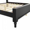 Miles Queen Size Wood Platform Bed with Curved Upholstered Headboard, Black | Lit plateforme Miles en bois format Queen avec tete de lit rembourree incurvee, noir