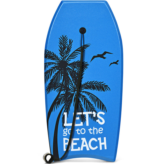 Goplus 41'' Super Lightweight Bodyboard Surfing W/leash Eps Core Boarding Ixpe Blue