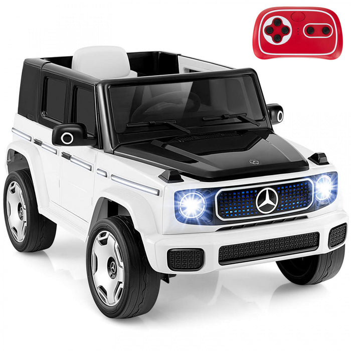 Costway Licensed Mercedes-benz Eqg Kids Ride On Car With Remote Control Detachable Battery White