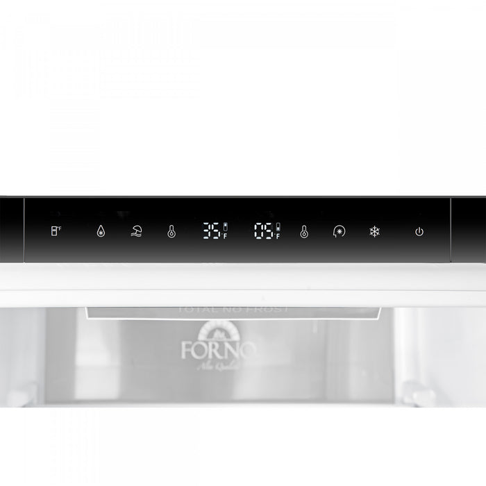 Forno Custodia 24\" Bottom Freezer, 10.3 cu.ft., Left Swing, Ice Maker, White - FFFFD1766-24WHT-LS Refrigerator