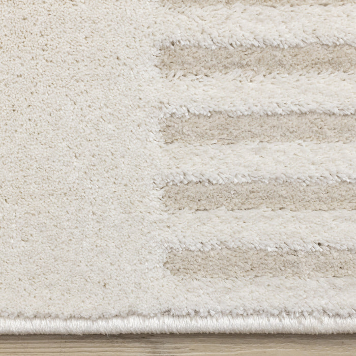 Hudson Modern Geometric Cream Beige Area Rug - 7'10\" x 10'6\"