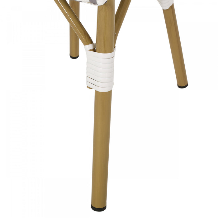 Julien Faux Ratten and Aluminum French Bistro Chairs, Set of 2 - Grey and White