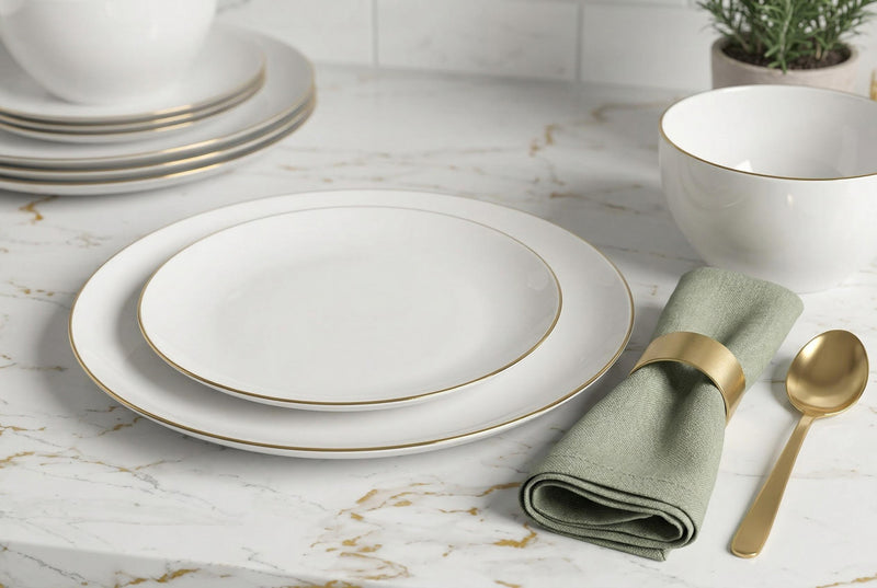 S&CO Home Imperial 12-Piece Porcelain Dinnerware Set