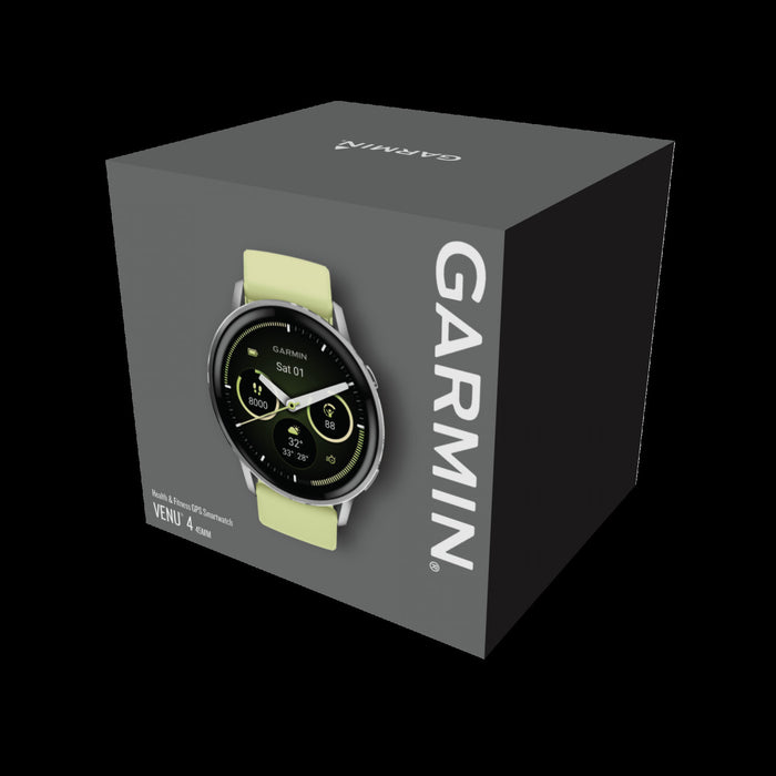 Garmin Venu 4 45mm Silver Citron Vibrant Smartwatch - Display Tracker, AMOLED Screen, Multi-Band GPS, Garmin Coach, Customization, Multi-Sport Splits