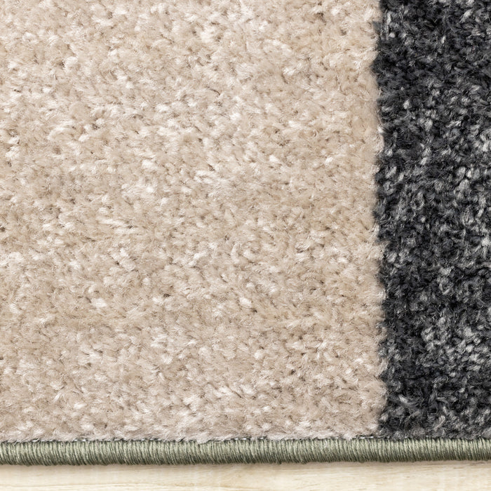 Marley Geometric Modern Green Grey White Area Rug - 5'3\" x 7'7\"