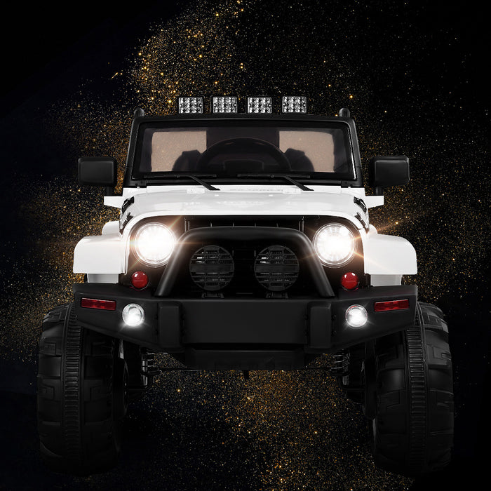 Costway 12v Kids Ride On Truck Car W/ Remote Control Mp3 Music Led Lights White