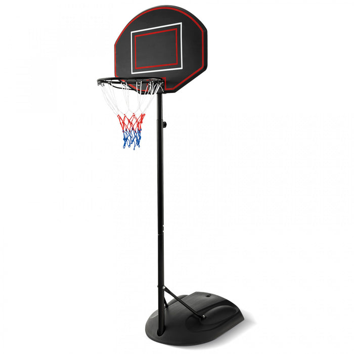 Costway 5.5-7.5ft Adjustable Portable Basketball Goal System With Shatterproof Backboard