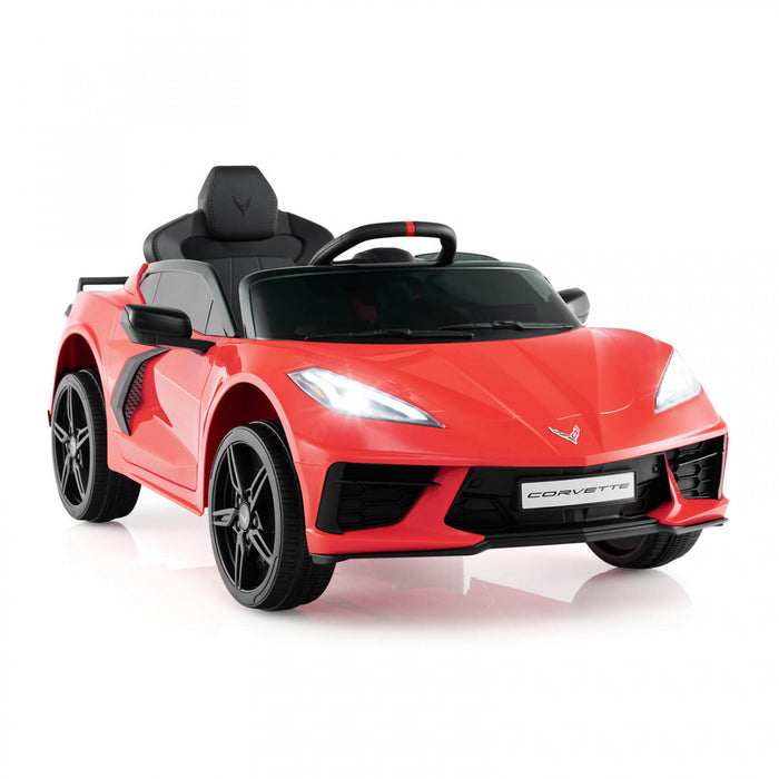 Costway 12v Electric Kids Ride On Car With Remote Control Wireless Connection Lights Red