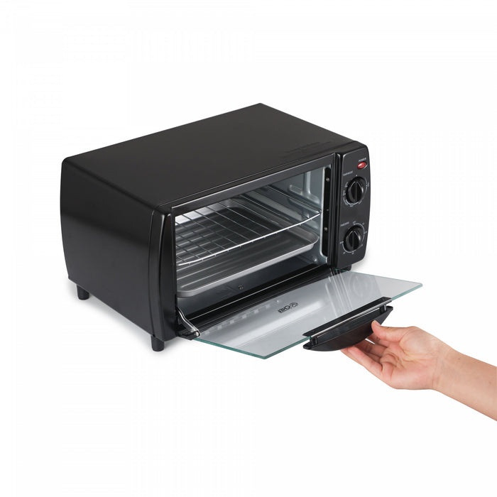 CHK Series Commercial Chef 4-Slice 10L Toaster Oven, 1000W, CHTO40B, Black