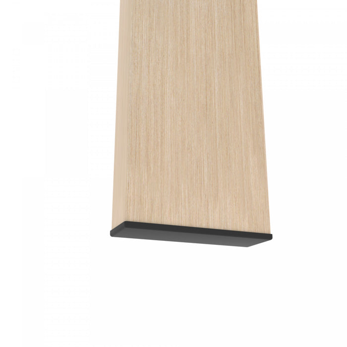 Liam Modern Rectangle Clear Tempered Glass Coffee Table,Oak