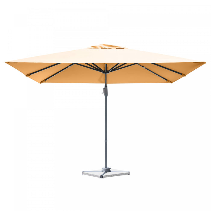 Costway 10x10 ft Patio Offset Cantilever Umbrella Aluminum 360° Rotation Tilt Beige