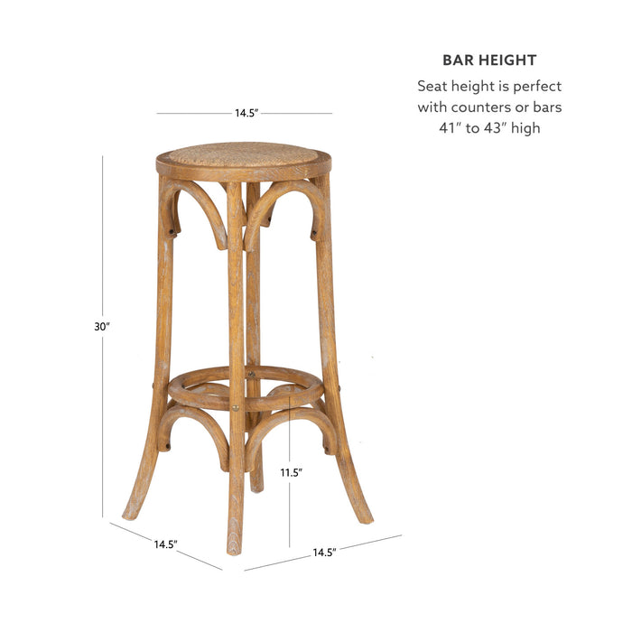 Rae Backless Rattan Barstool - Natural