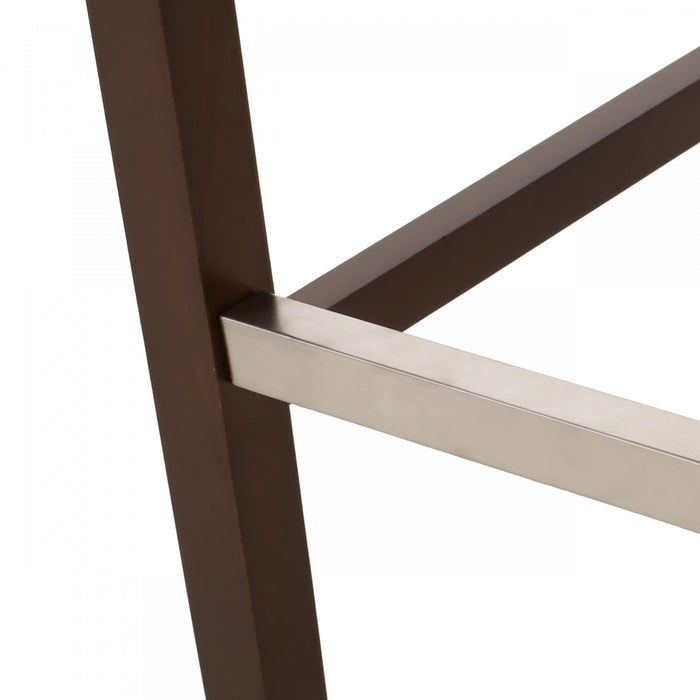 Bruce 30.5\" Counter Height Bar Stools Set Of 2 With Metal Legs And Fabric Upholstery, Charcoal Grey