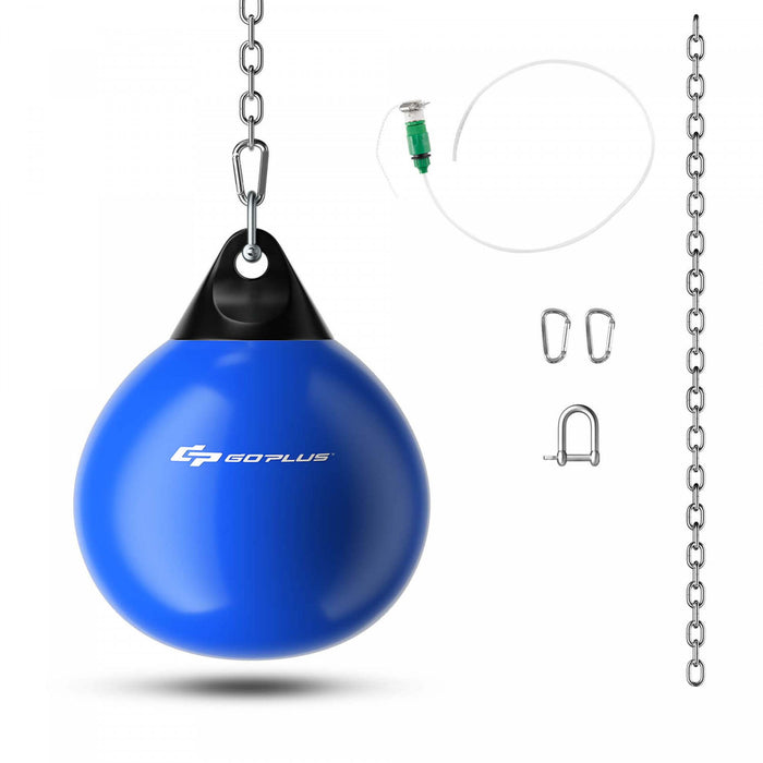 Goplus 18\" 110lbs Heavy Water Filled Punching Aqua Training Boxing Bag Home Gym Hook Blue