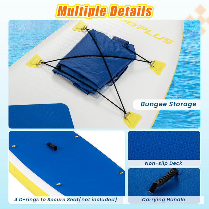 Goplus 11' Inflatable Stand Up Paddle Board Whth Accessories Paddle Hand Pump Repair Kit, Dark Blue