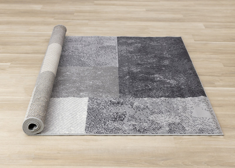 Florence Grey Faded Squares Rug, 5'3\" x 7'4\" Indoor Area Rug