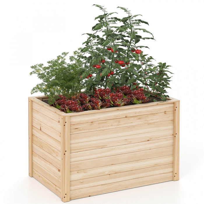 Costway 1 Pcs Elevated Planter Box With Open-ended Base For Deep-rooted Vegetable