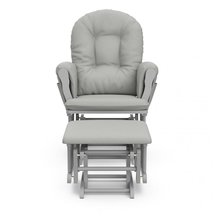 Storkcraft Hoop Glider and Ottoman - Pebble Gray/Light Gray