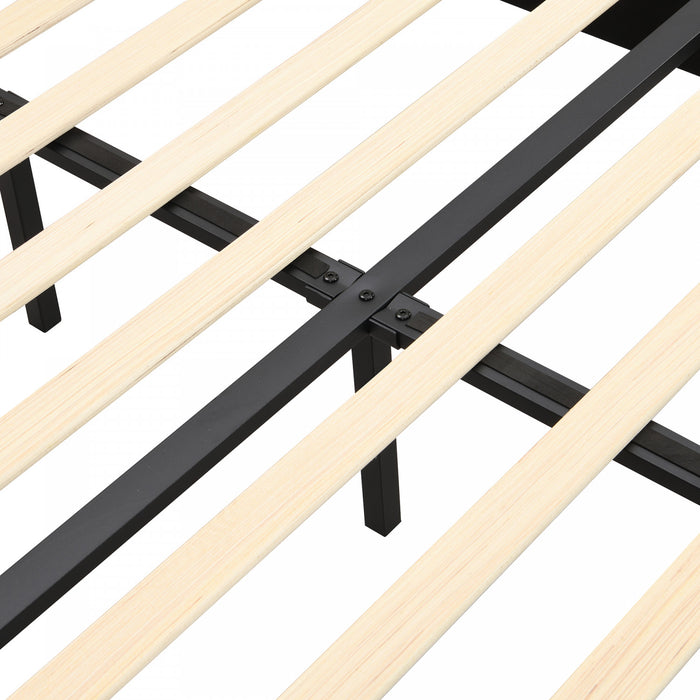 Haley Linen Upholstered Platform Bed with Classic Wingback Headboard and Diamond Tufted Upholstery,Full Size,Beige Full Bed