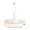 Porcelain Square Cat Ring Holder - White and Gold