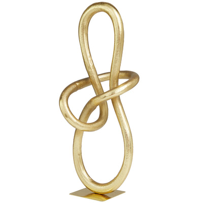 Metal 15" Knot Sculpture - Gold|Sculpture nœud de 15 po en métal - dorée