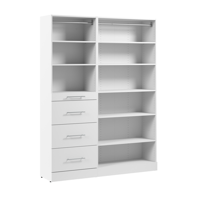 Bestar Florence 60" Modular Reach-In/Walk-In Closet System with Storage - White|Système de garde-robe et pièce-penderie modulaire Florence de Bestar de 60 po avec rangement - blanc