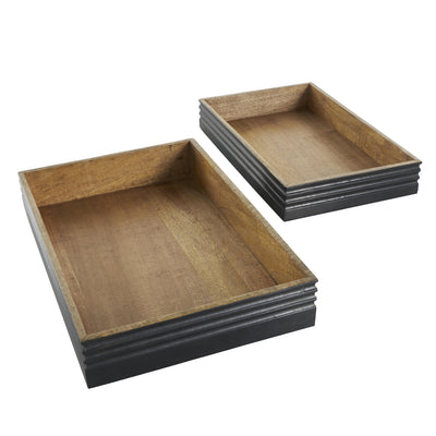 Wood 16"/18" Tray - Set of 2|Plateau de 16 po/18 po en bois - ensemble de 2