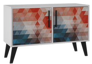 Manhattan Comfort Mid-Century Modern Amsterdam 3-Shelf Accent Cabinet – Multi-Colour