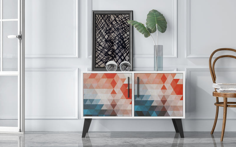 Manhattan Comfort Mid-Century Modern Amsterdam 3-Shelf Accent Cabinet – Multi-Colour