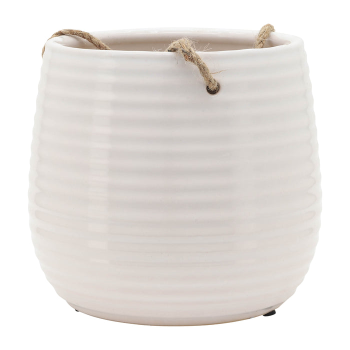 Ceramic 6\" Hanging Planter - White