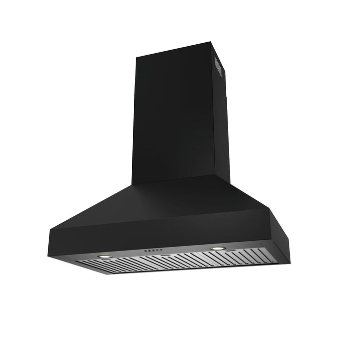 Thor Kitchen 36” Professional Wall Mount Pyramid Range Hood - Black - TRH36PB
