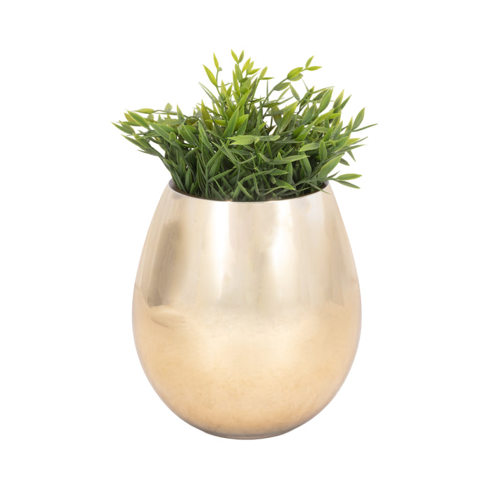 Glass 8\" Metallic Vase - Gold
