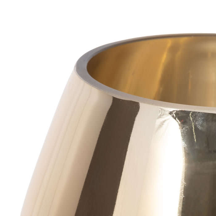 Glass 8\" Metallic Vase - Gold