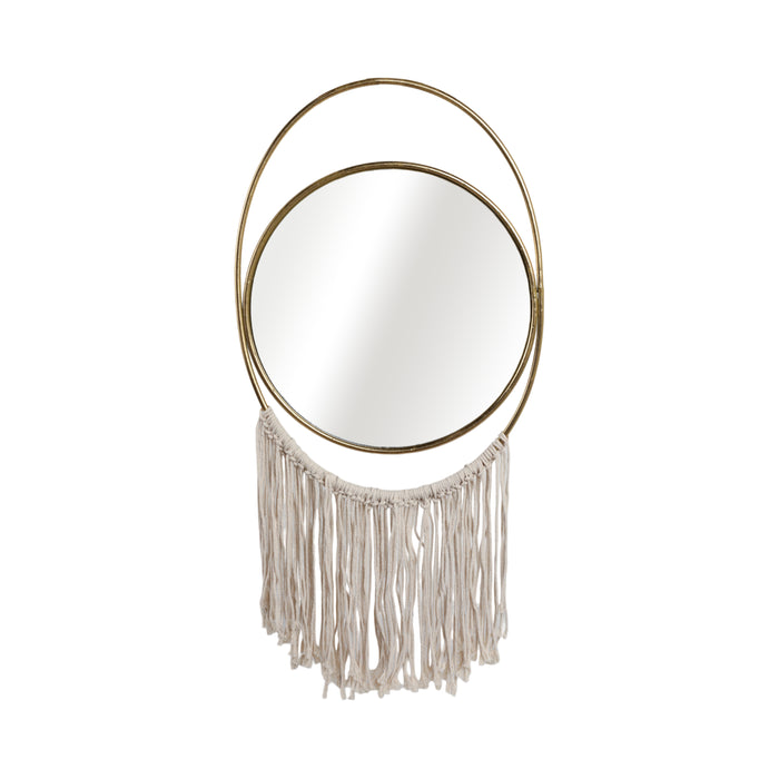 Metal 30\" Mirrored Wall Decoration - Gold and Natural