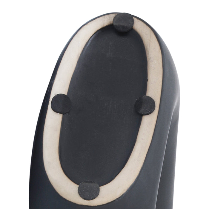 Ceramic 14\" Open Cut-Out Vase - Black