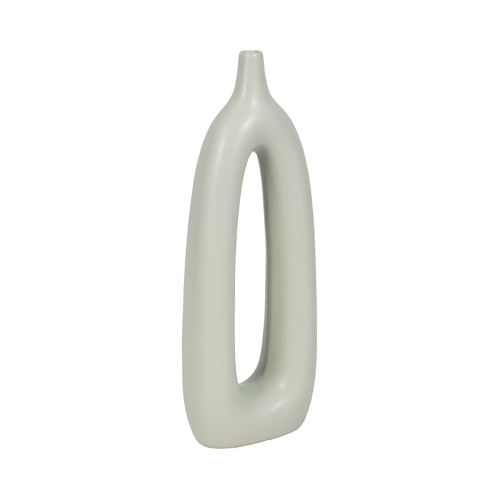 Ceramic 14\" Open Cut-Out Vase - Sage Green