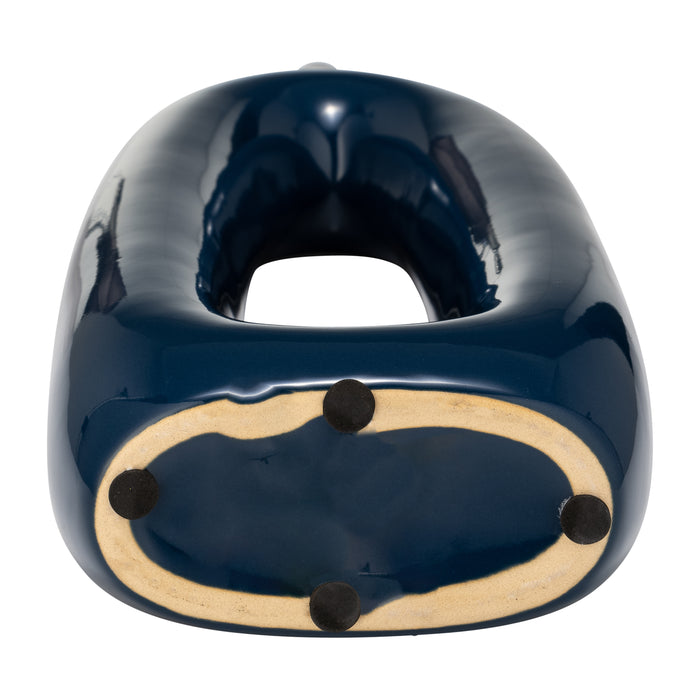 Ceramic 14\" Open Cut-Out Vase - Blue