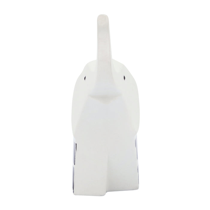 Ceramic 7\" Elephant Decor - Black and White