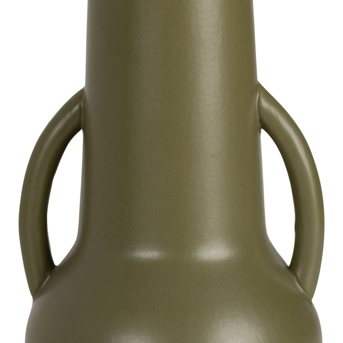 Ceramic 8\" Vase with Handles - Olive
