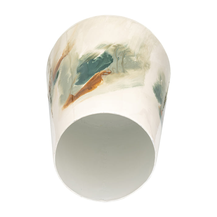 Iron 13\" Coloured Stained Vase - White