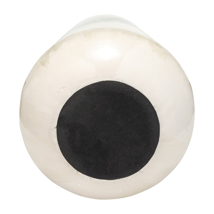 Iron 13\" Coloured Stained Vase - White