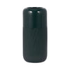 Ceramic 12\" Grooved Vase - Forest Green